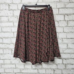 LuLaRoe Pleated Skirt with Pockets Black with Triangle Pattern Size M